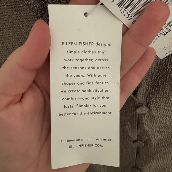 NWT Eileen Fisher Ladies Charcoal Silk Jacket - Picture 5 of 11